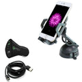 Windshield Dash Car Mount w 2-Port USB 30W Fast Charger for  Galaxy Note 9 8 A9 A50 - Sonim XP8 XP3 -  Mi 9 - ZTE ZMax Pro Z981, Max XL, Grand X4 X3 X Max 2, Champ, Blade Z Max