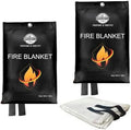 SAFECASTLE Fire Blanket Emergency Survival Kit 2 Pack 59"x59" | Flame Retardant Protection Blanket for Camping Kitchen Home Office Grill School & Car Easy to Store Fire Extinguisher Safety Blanket
