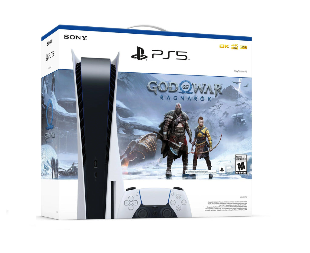 TEC  PlayStation_PS5 Gaming Console (Disc Version) with God of War(GOW) Ragnarök Bundle Plus Extra Starlight Blue Controller - PlayStation - 5