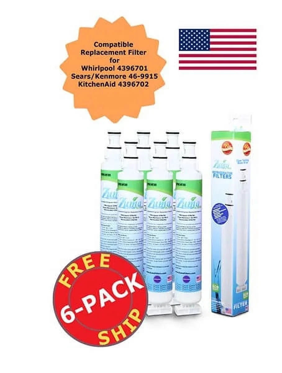 ZUMA Brand , aqua and Ice Filter , Model # OPFW3-RF300 , matching with Whirlpool® RWF1021 - 6 Pack - Made in U.S.A.