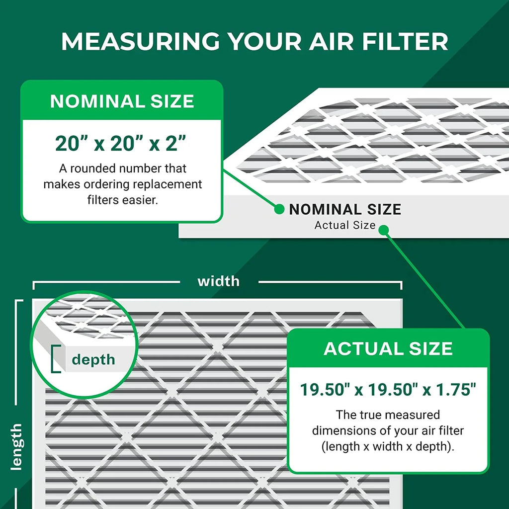 Filterbuy 20x20x2 MERV 11 Pleated HVAC AC Furnace Air Filters (12-Pack)