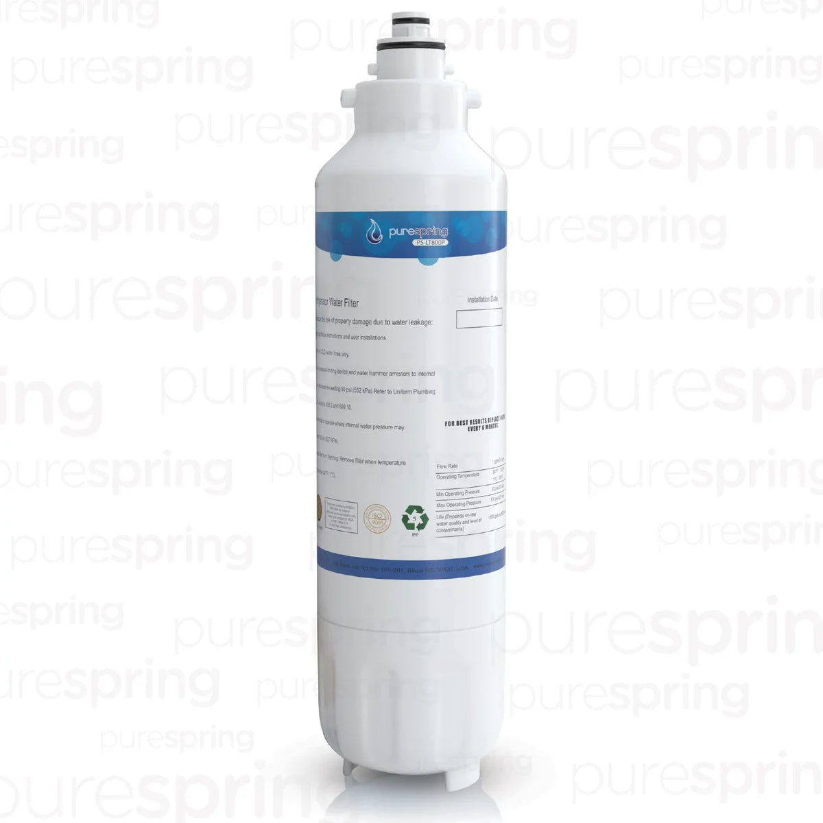 PureSpring NSF 42 Certified Refrigerator liquid Filter, appropriate with  LT800P, LT800PC, ADQ73613401, ADQ73613402, ADQ73613403, Kenmore 9490, 46-9490, 469490 (1 Pack)