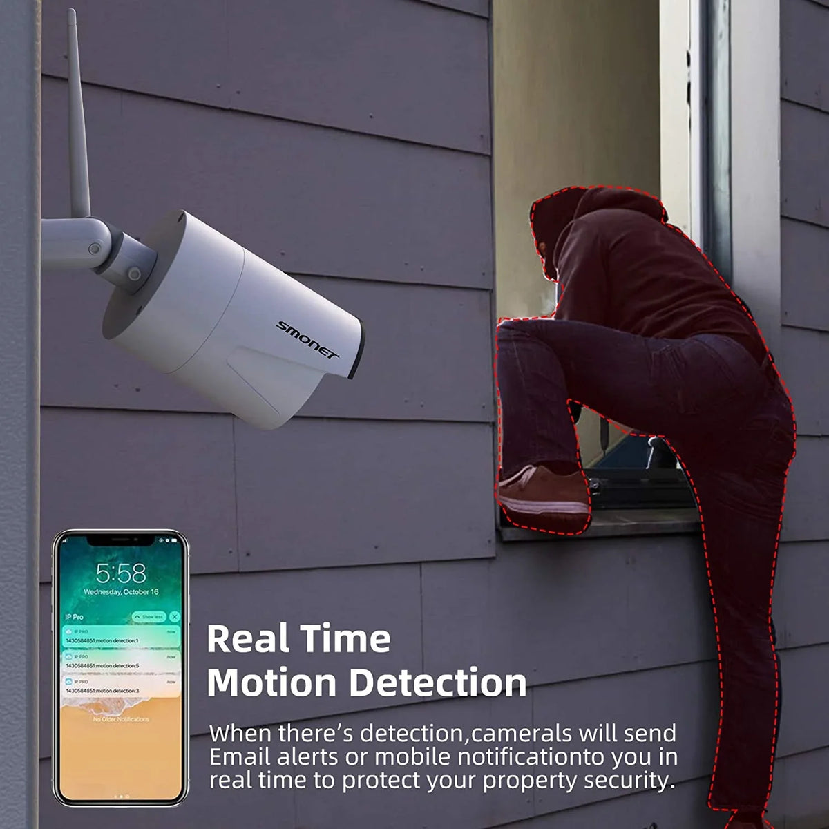 SMONET 3MP Wireless Security Camera System with Audio, 8Pcs 3MP Surveillance NVR Kits, 3TB Hard Drive,8CH 3MP Indoor Outdoor CCTV Cameras,P2P,Night Vision,AI Human Detection