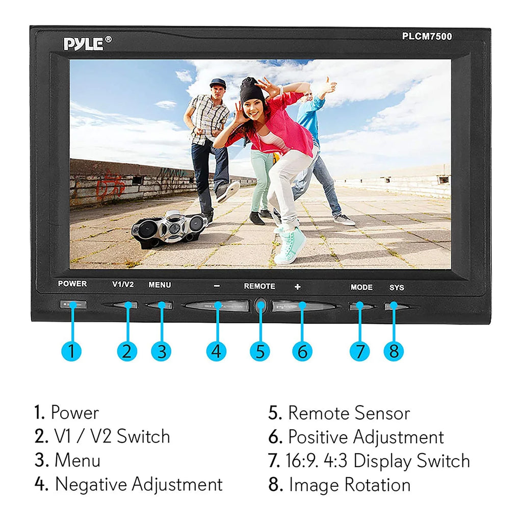 Pyle PLCM7500 7" LCD Rearview Car Backup Camera and Monitor Reverse Assist Kit