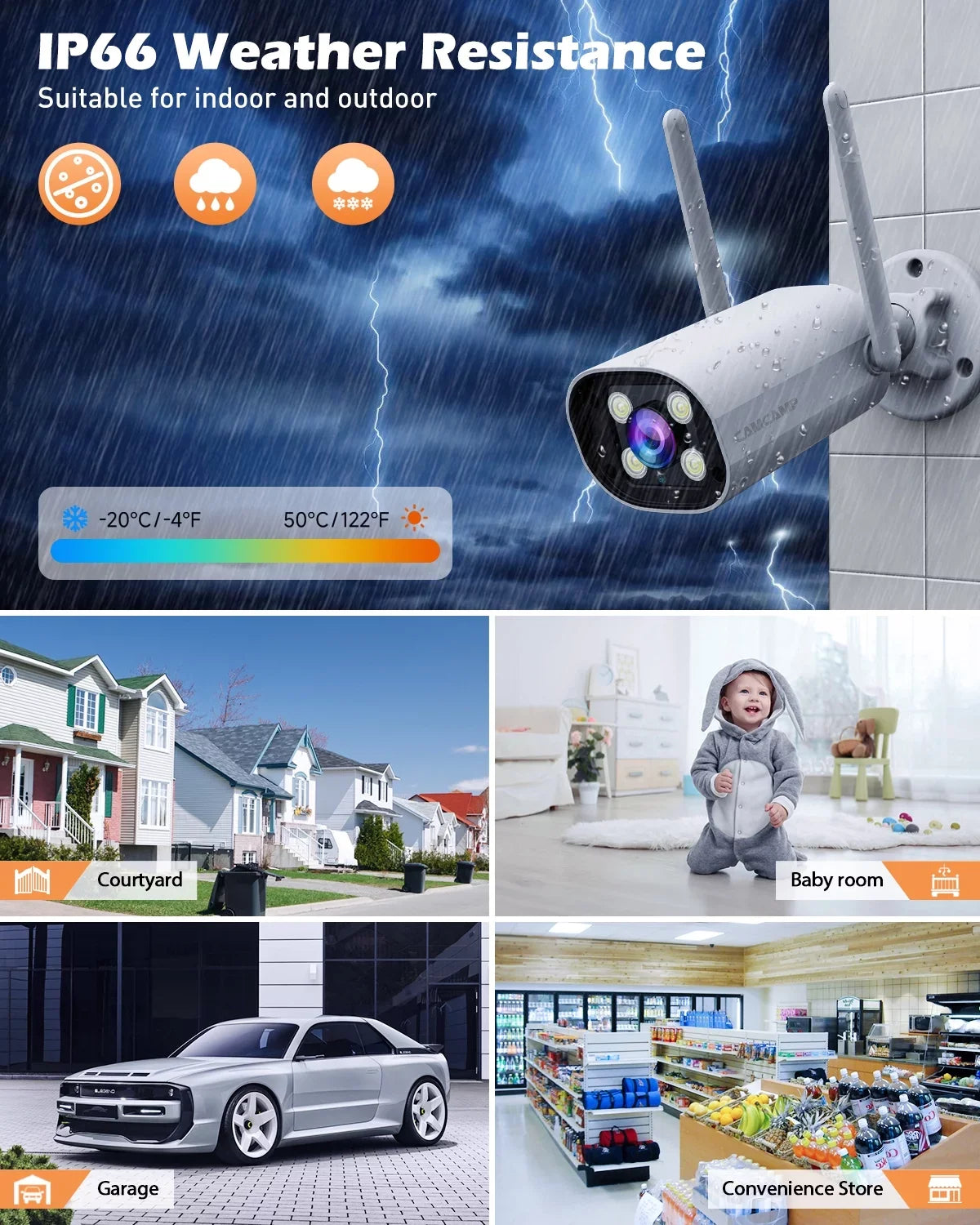 Toguard W300  Security Camera System 8CH 1080P NVR 4Pc, Waterproof Wi-Fi CCTV Surveillance with Email Alert, Night Vision, Remote Access, Motion Alert & Detection (Only Supports 2.4GHz Wi-Fi)