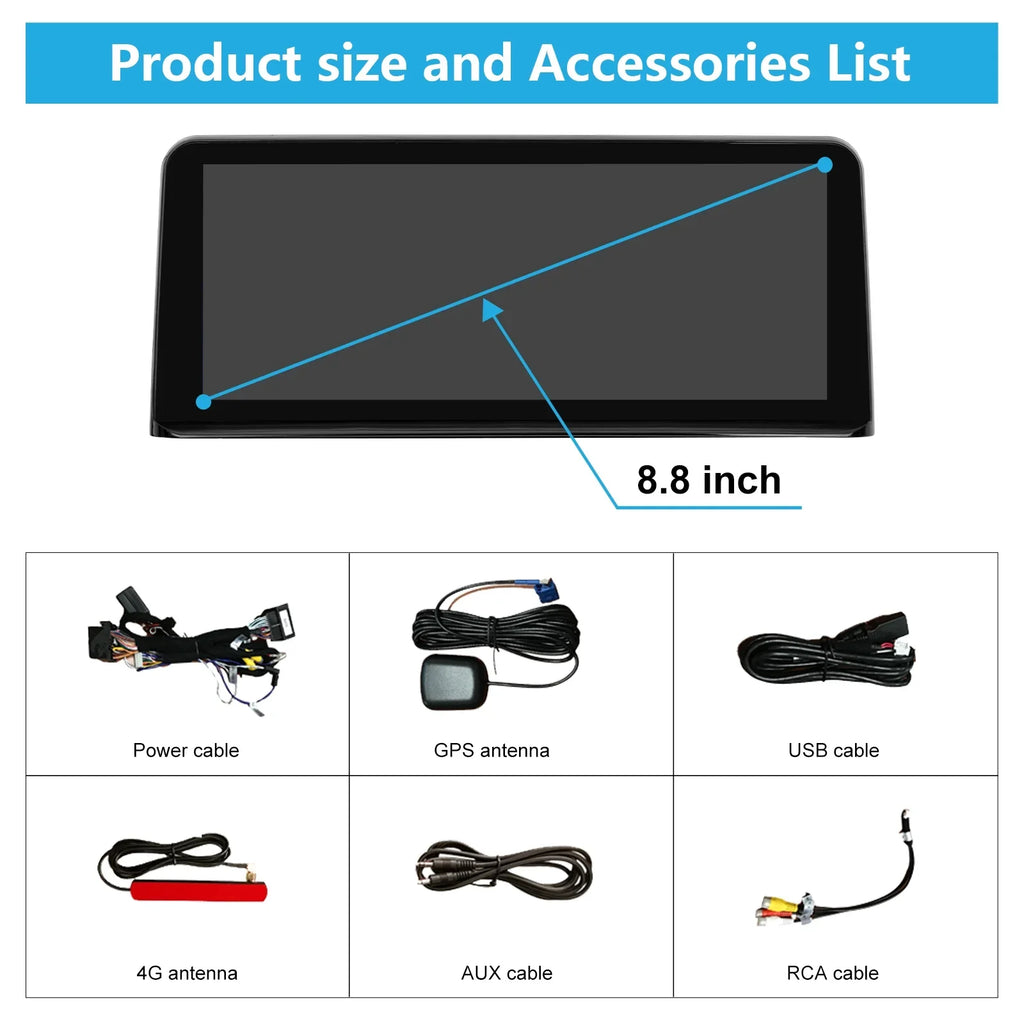 Road Top Android 13 Car Radio 8.8 Inch Touchscreen for 2010-2013  3/5 Series E60/E61/E90/E91/E92 with CIC, Multimedia Car Radio Supports  Carplay, Android Auto, Mirrorlink, 8G + 256G
