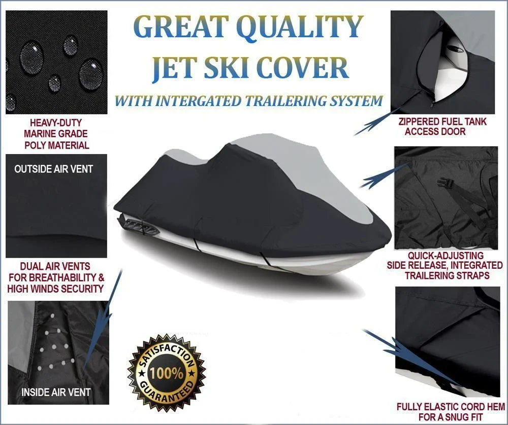SUPER HEAVY-DUTY PWC 600D JET SKI protector matching for Sea Doo Sea-Doo Bombardier GTi / SE 155 Jet Ski protector Black/Grey 2007-2010