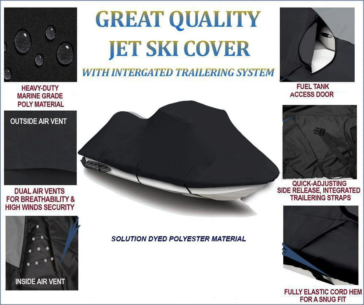 BLACK PWC 600D JET SKI wrap suitable for Sea Doo Sea-Doo Bombardier RXP 155 2007 2008