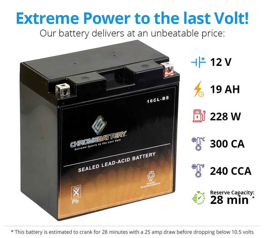 Chrome Battery Yb16cl-bs Jet Ski Battery for Kawasaki Js440 440cc 87-'92