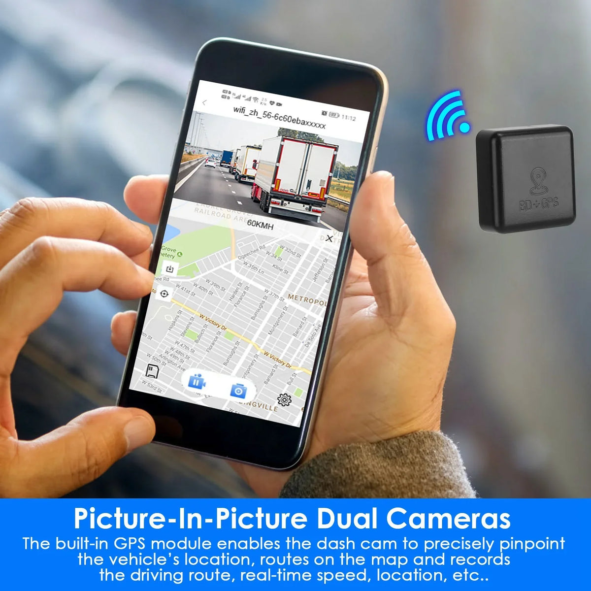 1080P Dual Lens Dash Cam, iMounTEK Universal Vehicle Driving Recorder, Car DVR with WiFi GPS G-Sensor APP Control Motion Detection Parking Monitor Night Vision
