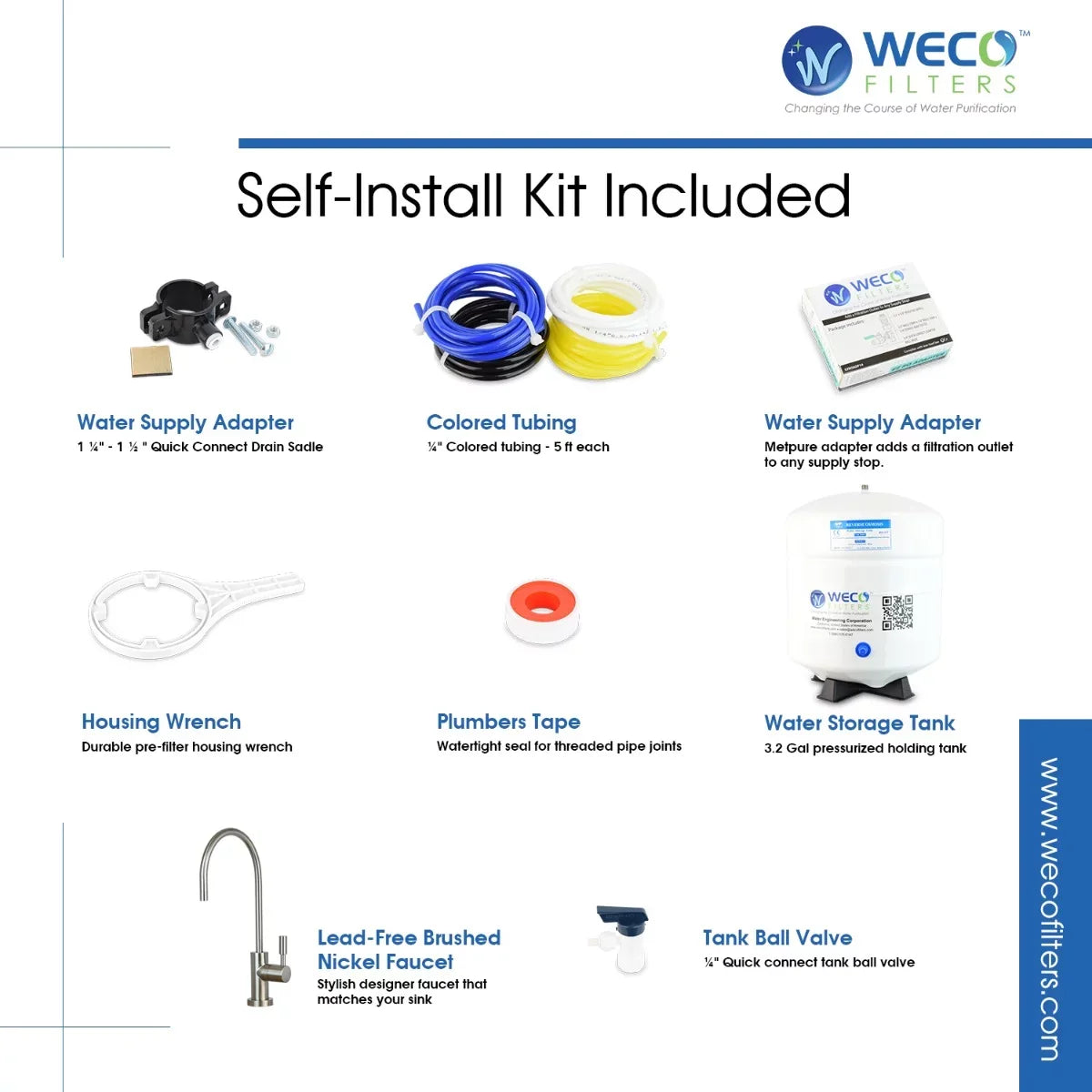WECO VGRO-75GS-215RO High Efficiency Reverse Osmosis Drinking moisture Filtration System