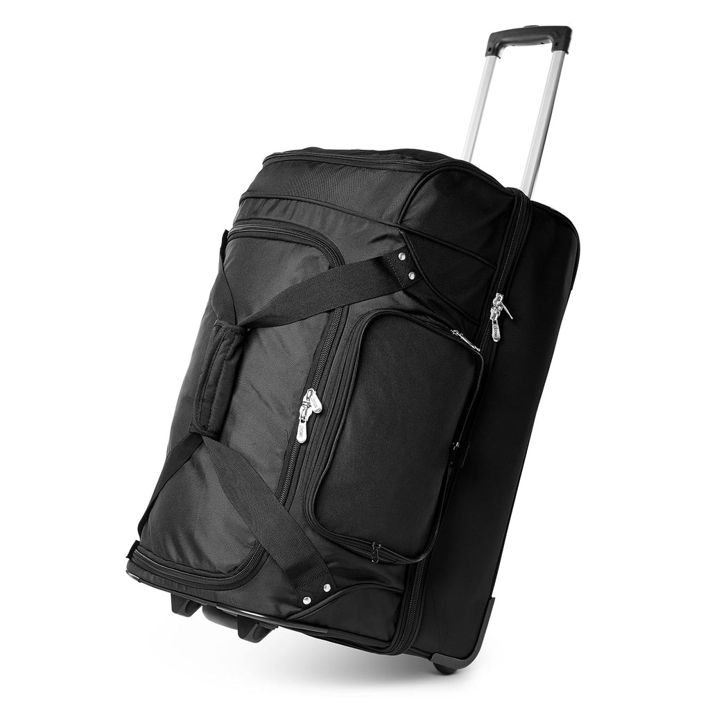 MOJO Baltimore Orioles Black 27'' 2-Wheel Drop Bottom Rolling Duffel Bag