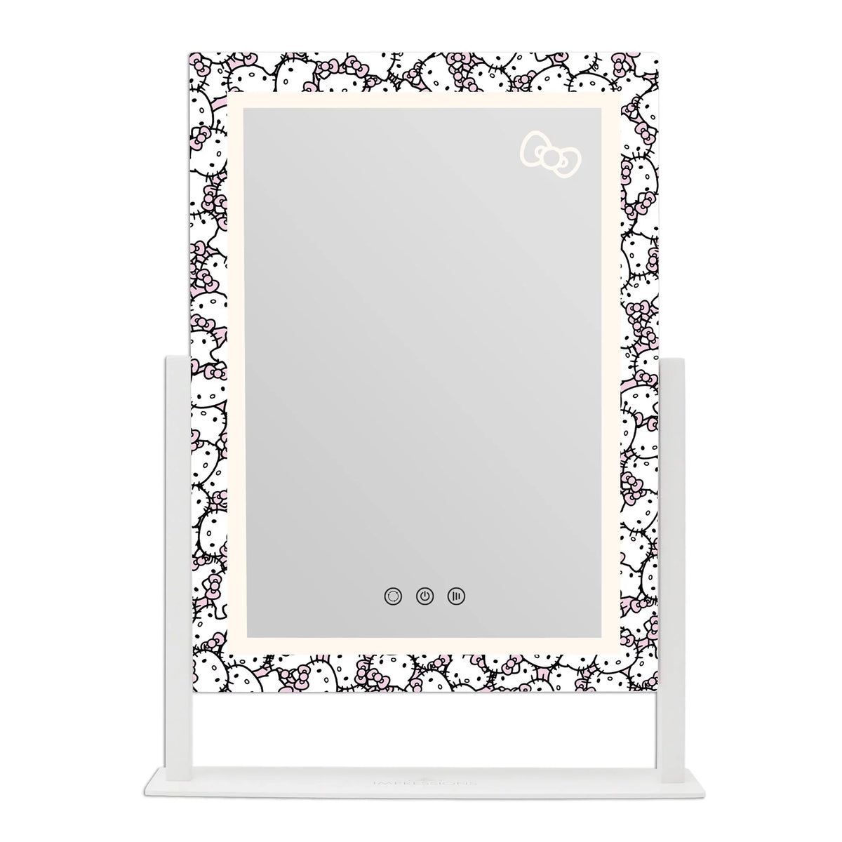 Impressions Vanity Hello Kitty Cute Tri Tone LED Makeup Mirror, Lighted Vanity Mirror with Lights and 3X Magnification, 360 Degree Swivel Mirror with Touch and Iron premium Frame (White)