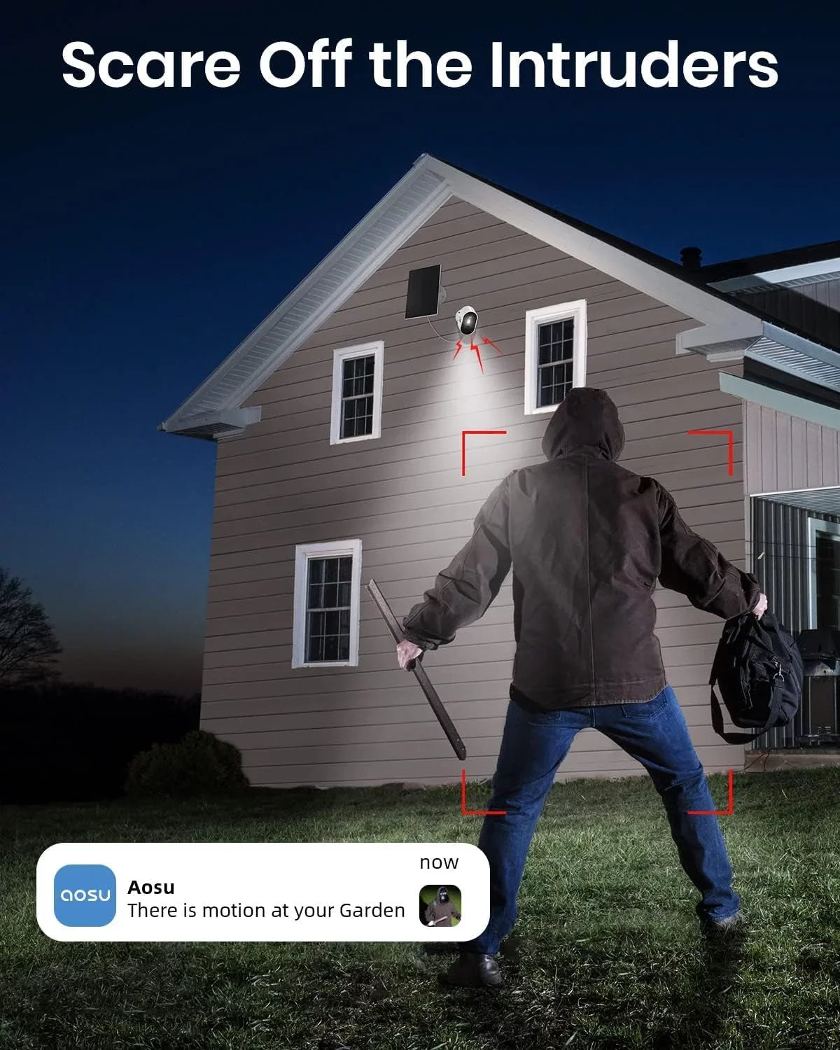 AOSU 2K Solar Security Camera System with Homebase,5G Wi-Fi Wireless Outdoor Camera,Home Surveillance System Camera Work with Alexa/ Google Assistant