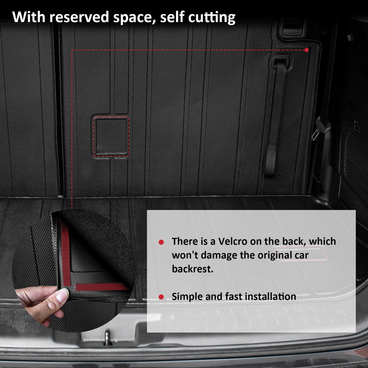 Fit 2020-2024  Highlander Trunk Mat with Backrest Mats Car Cargo Liner Highlander Accessories