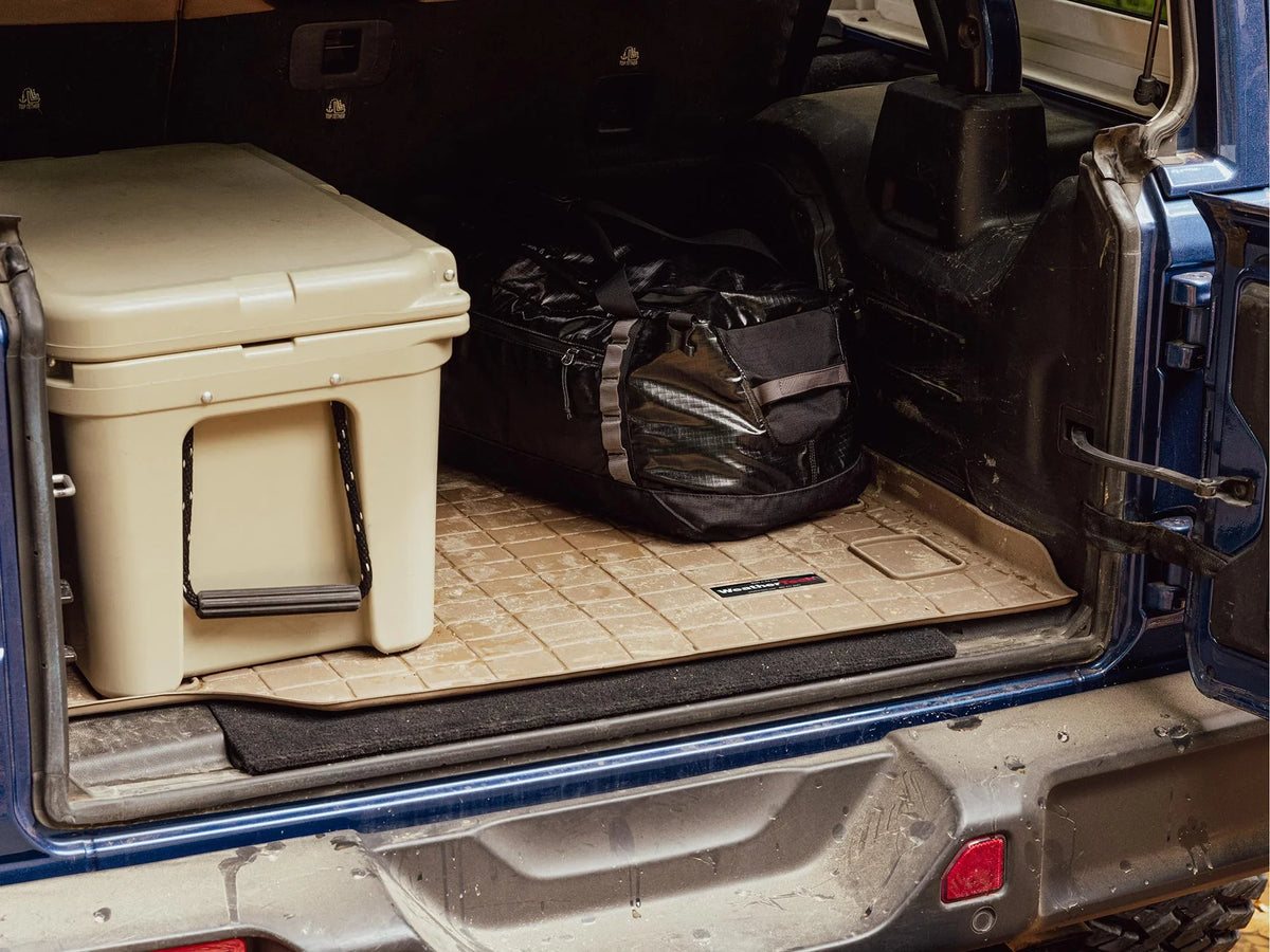 WeatherTech Cargo Trunk Liner with Bumper Protector matching with 2006-2012  RAV4 - Behind 2nd Row Seating With Bumper Protector, Tan