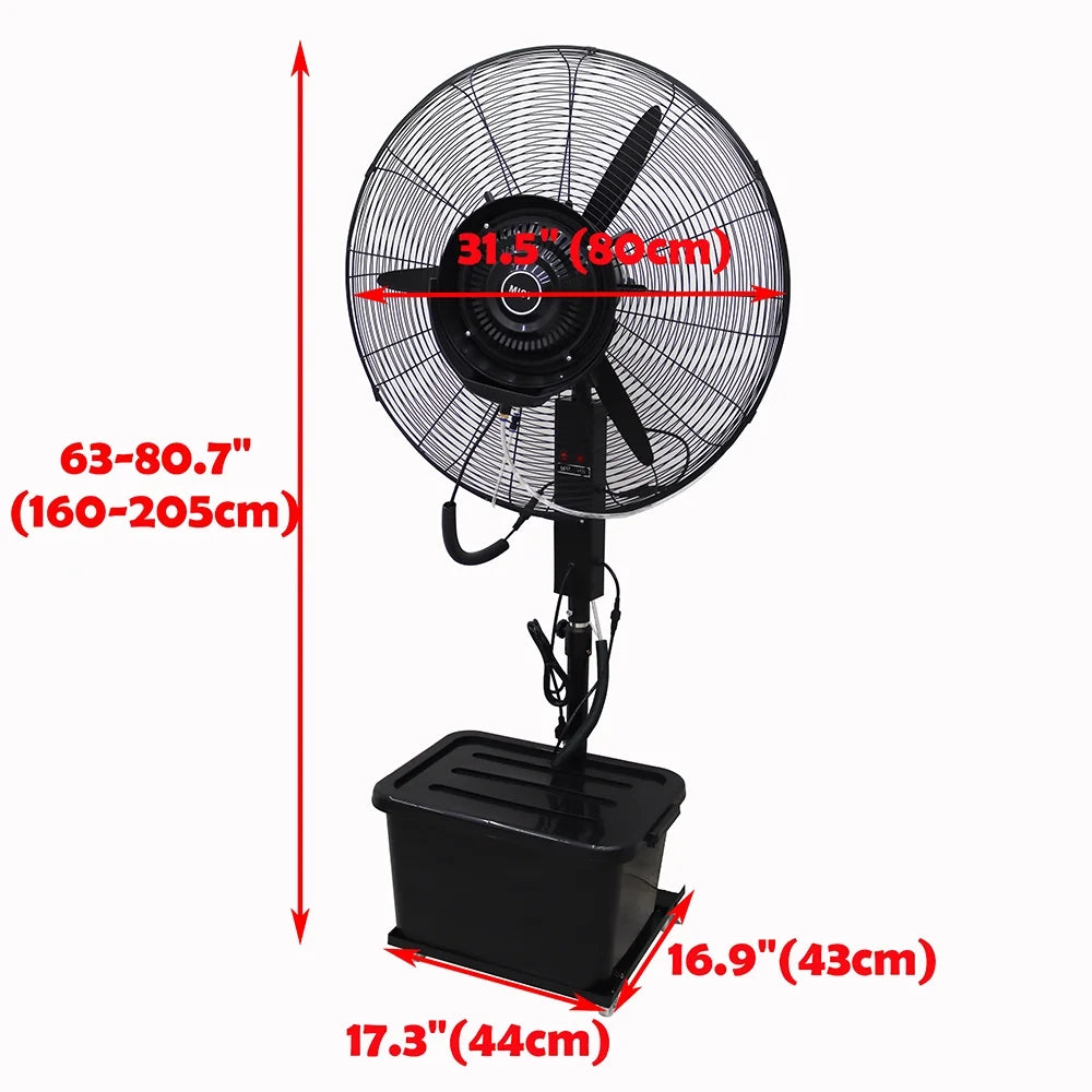 INTSUPERMAI Electric Industrial Mist Fan Humidifier Cooling Spray Fan with 42L aqua Tank