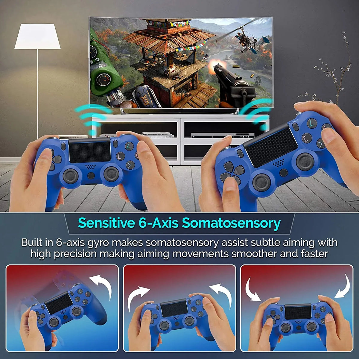 PRO Wireless GamePad matching with  Galaxy Note 20/Ultra/Edge/5G/Note20 Controller Plus 1;000 Battery/Built-In Speaker/Gyro/Remote BlueTooth Slim (Blue)