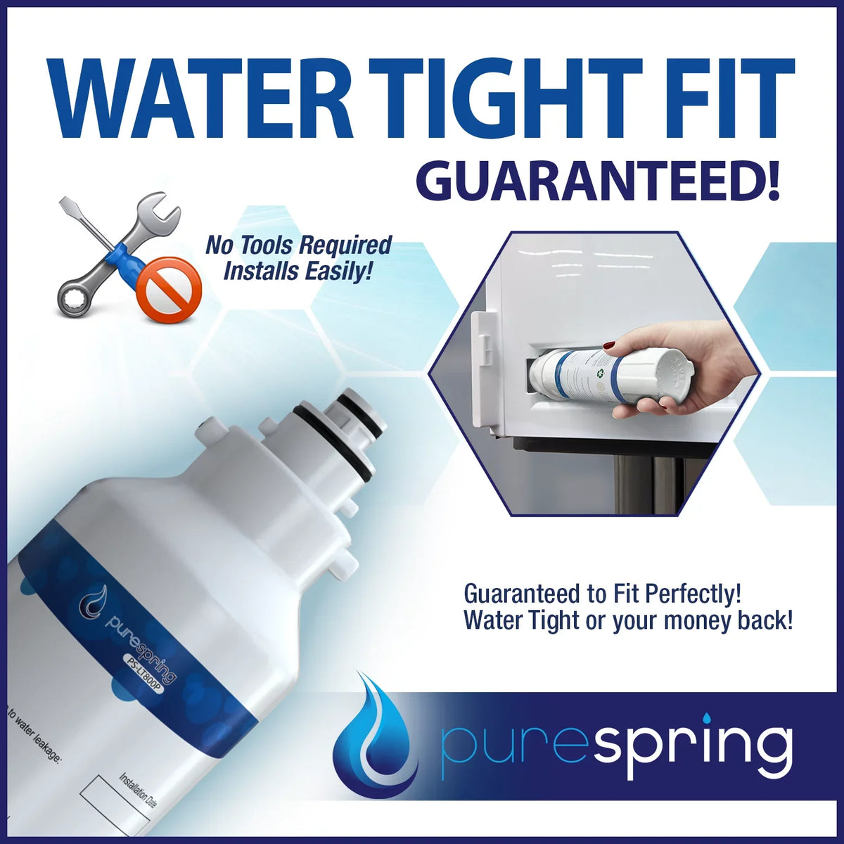 PureSpring NSF 42 Certified Refrigerator liquid Filter, appropriate with  LT800P, LT800PC, ADQ73613401, ADQ73613402, ADQ73613403, Kenmore 9490, 46-9490, 469490 (1 Pack)