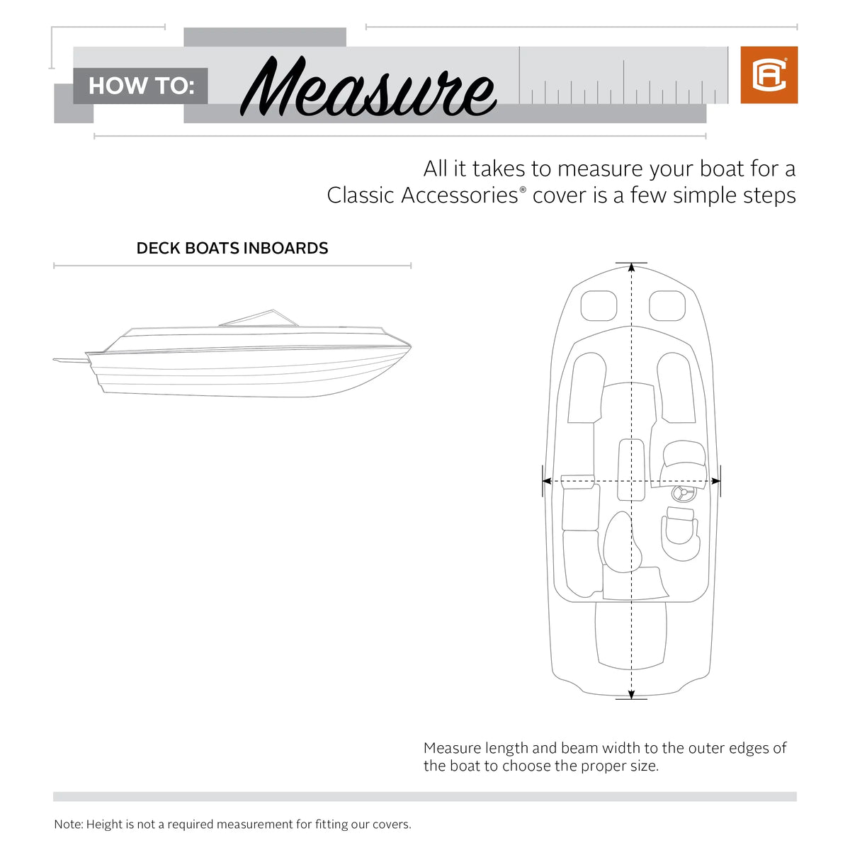 Classic Accessories StormPro Heavy-Duty Deck ship shield, Fits boats 20 ft - 22 ft long x 106 in wide