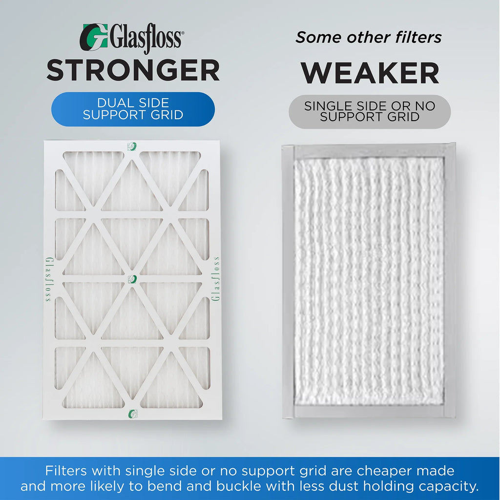 Exact Size: 17-1/2 x 24-1/2 x 1-3/4. Box of 4. Glasfloss ZL 18x25x2 MERV 10 Pleated AC Furnace Air Filters
