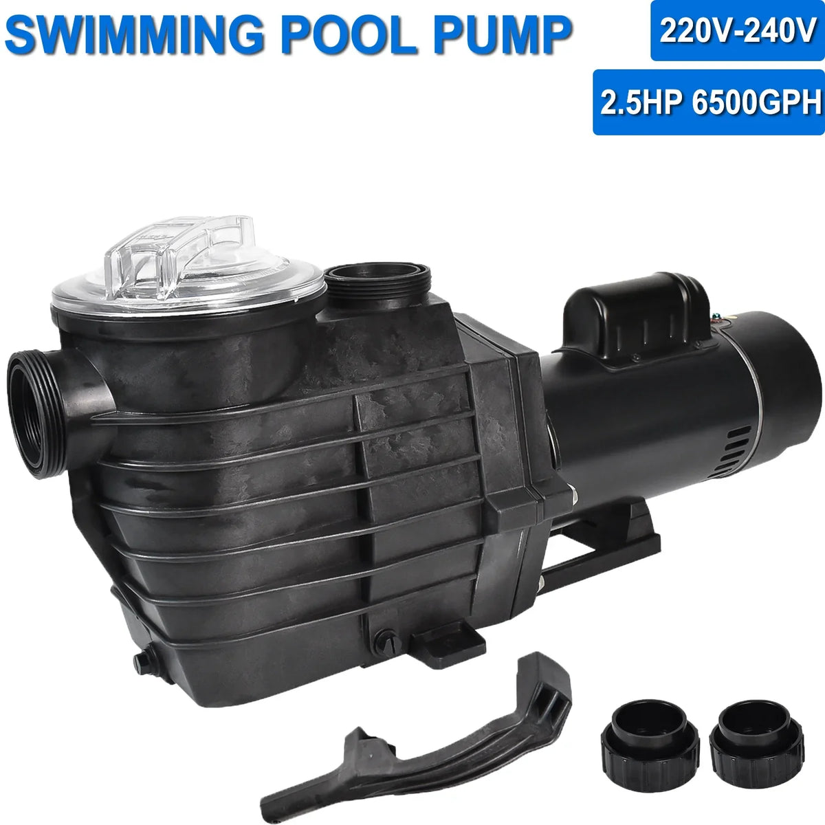 iMeshbean 2-Speed 2.5HP Motor Swimming Pool Pump, 230V 9000GPH/4140GPH, Above Ground Pool Pump In-ground Pool Pump, Head Max 98FT, w/ Strainer Basket& NPT Connectors