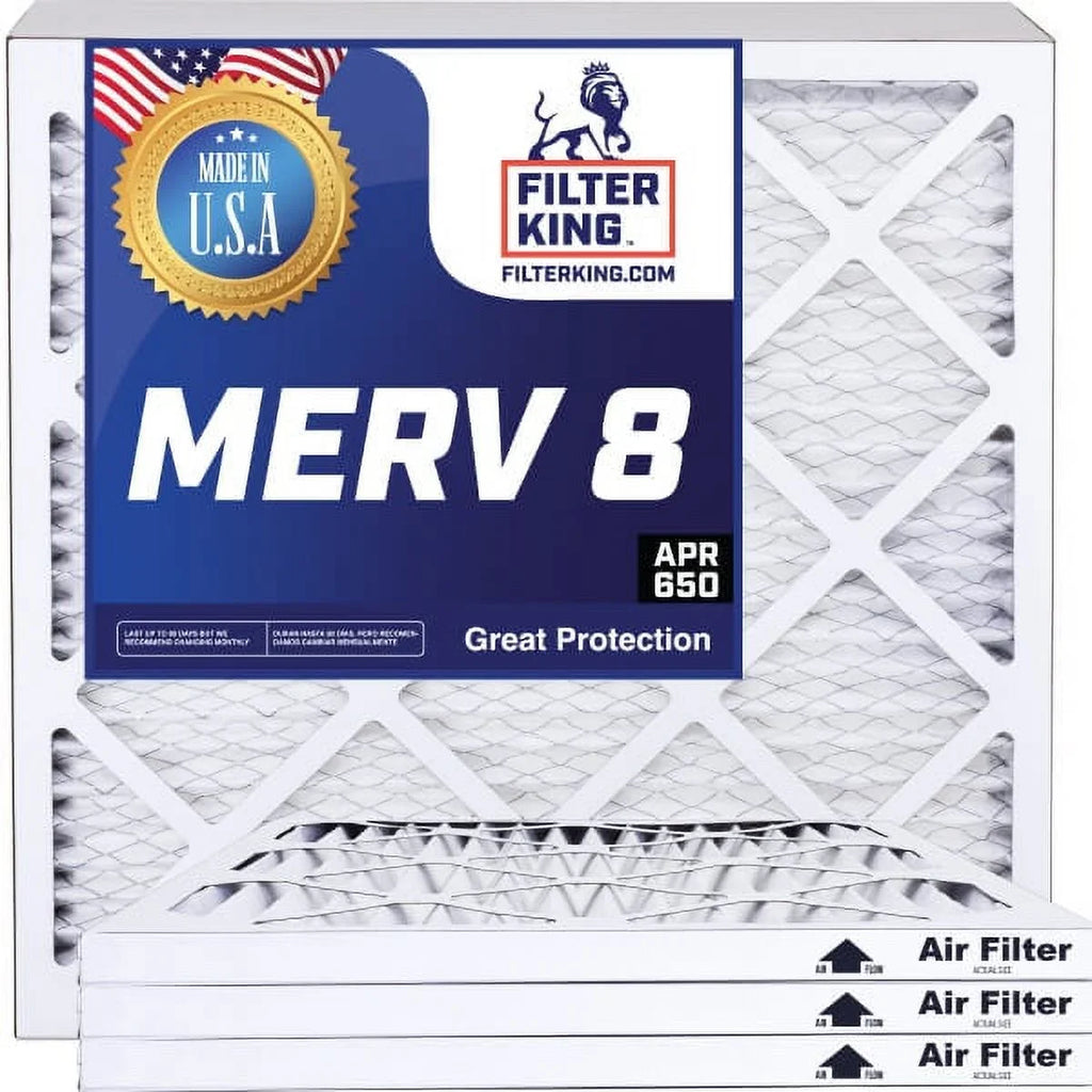 Filter King 23x30x1 Air Filter | 4-PACK | MERV 8 HVAC Pleated A/C Furnace Filters | MADE IN USA | Actual Size: 23 x 30 x .75"