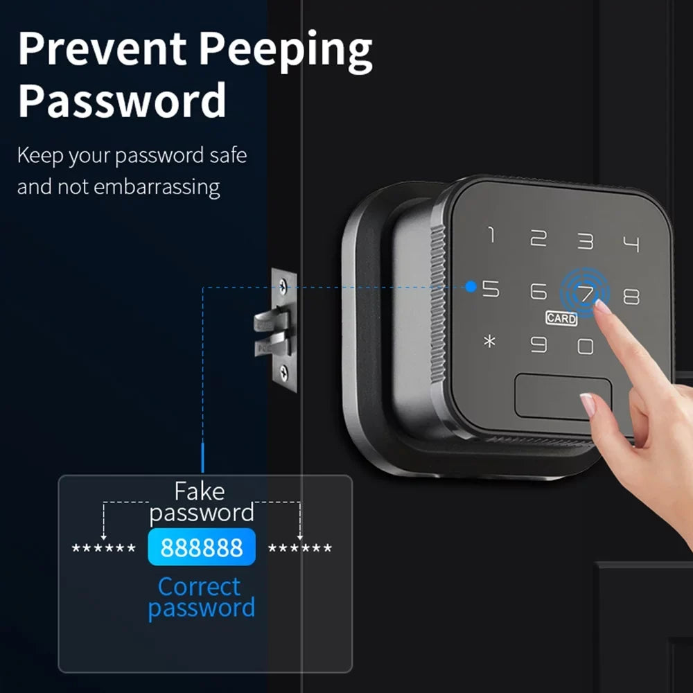Walmeck Smart Lock Fingerprint Lock Door Lock Keypad Door Lock with Handle Fingerprint Electronic Deadbolt Door Lock Smart Door Lock matching with DADA Lock