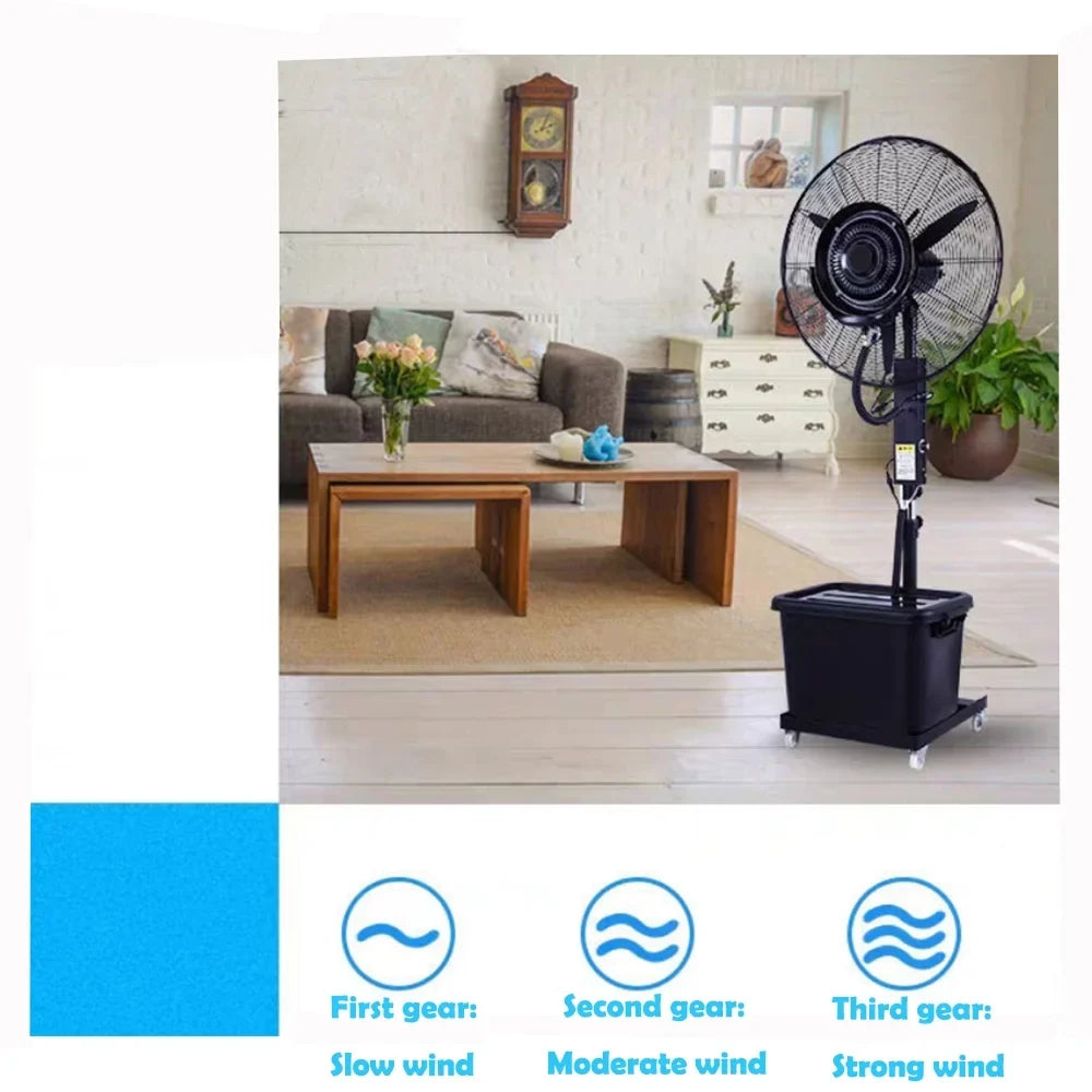 INTSUPERMAI Electric Industrial Mist Fan Humidifier Cooling Spray Fan with 42L aqua Tank