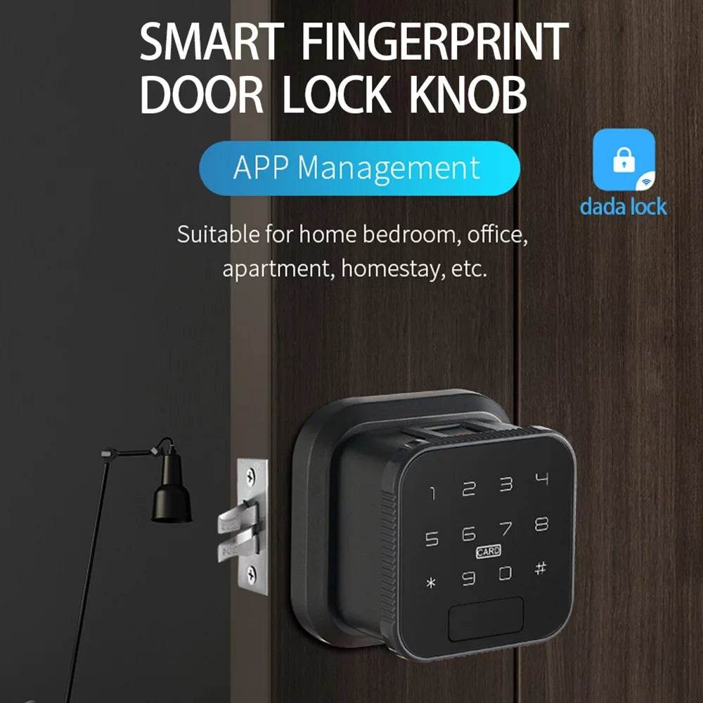 Walmeck Smart Lock Fingerprint Lock Door Lock Keypad Door Lock with Handle Fingerprint Electronic Deadbolt Door Lock Smart Door Lock matching with DADA Lock