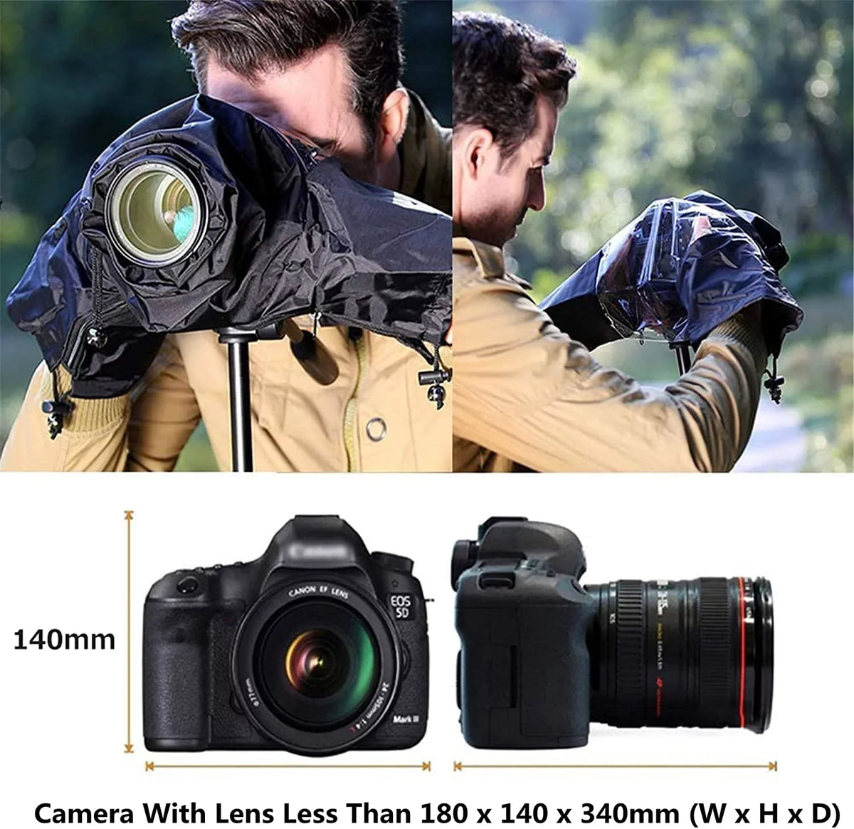 Professional Waterproof Camera Rain shield Rain Coat for    Fujifilm and More DSLR Mirrorless Cameras