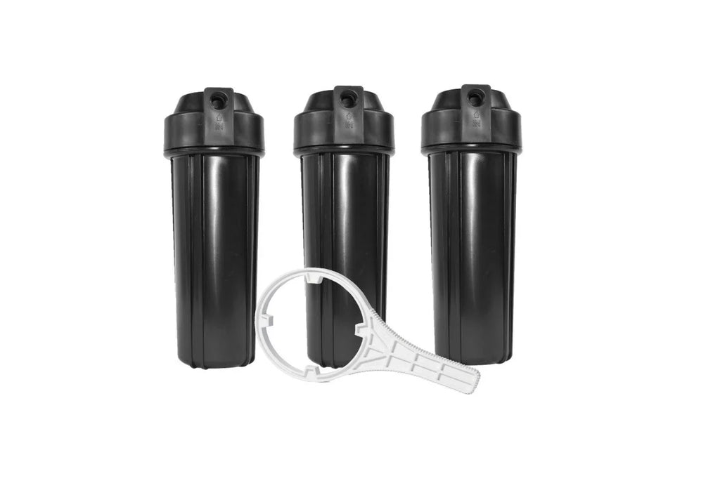 Standard 2.5x10" Replacement liquid filter Housing 3/8" NPT with Wrench 3 Pack