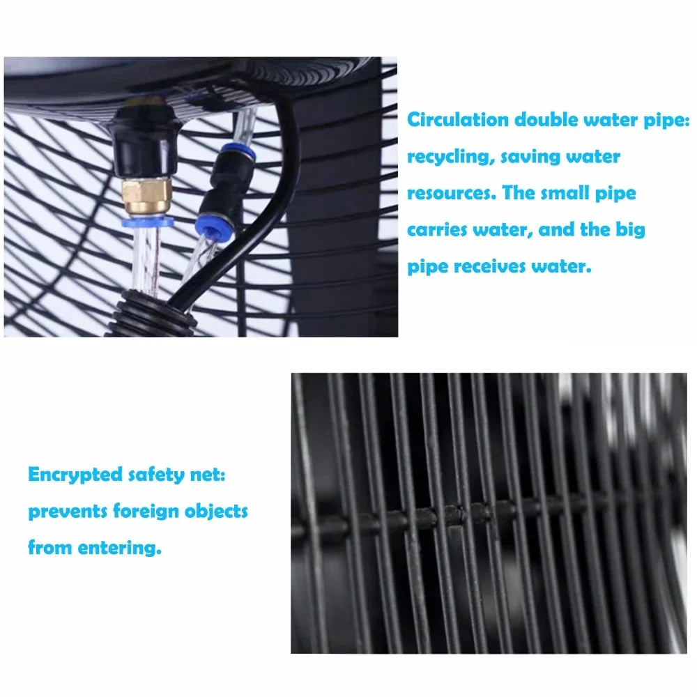 INTSUPERMAI Electric Industrial Mist Fan Humidifier Cooling Spray Fan with 42L aqua Tank