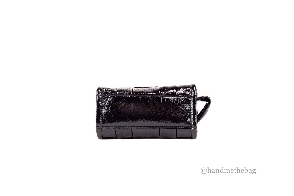 Marc Jacobs The Shiny Crinkle Micro Tote Black Leather Crossbody Bag Handbag