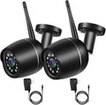 Security Cameras, 2 Pack 1080P WiFi Full Metal Case Cameras for Home Security Outdoor Waterproof Bullet Camera Two-Way Audio, Motion Detection Alert, SD Card Cloud, suitable with Alexa