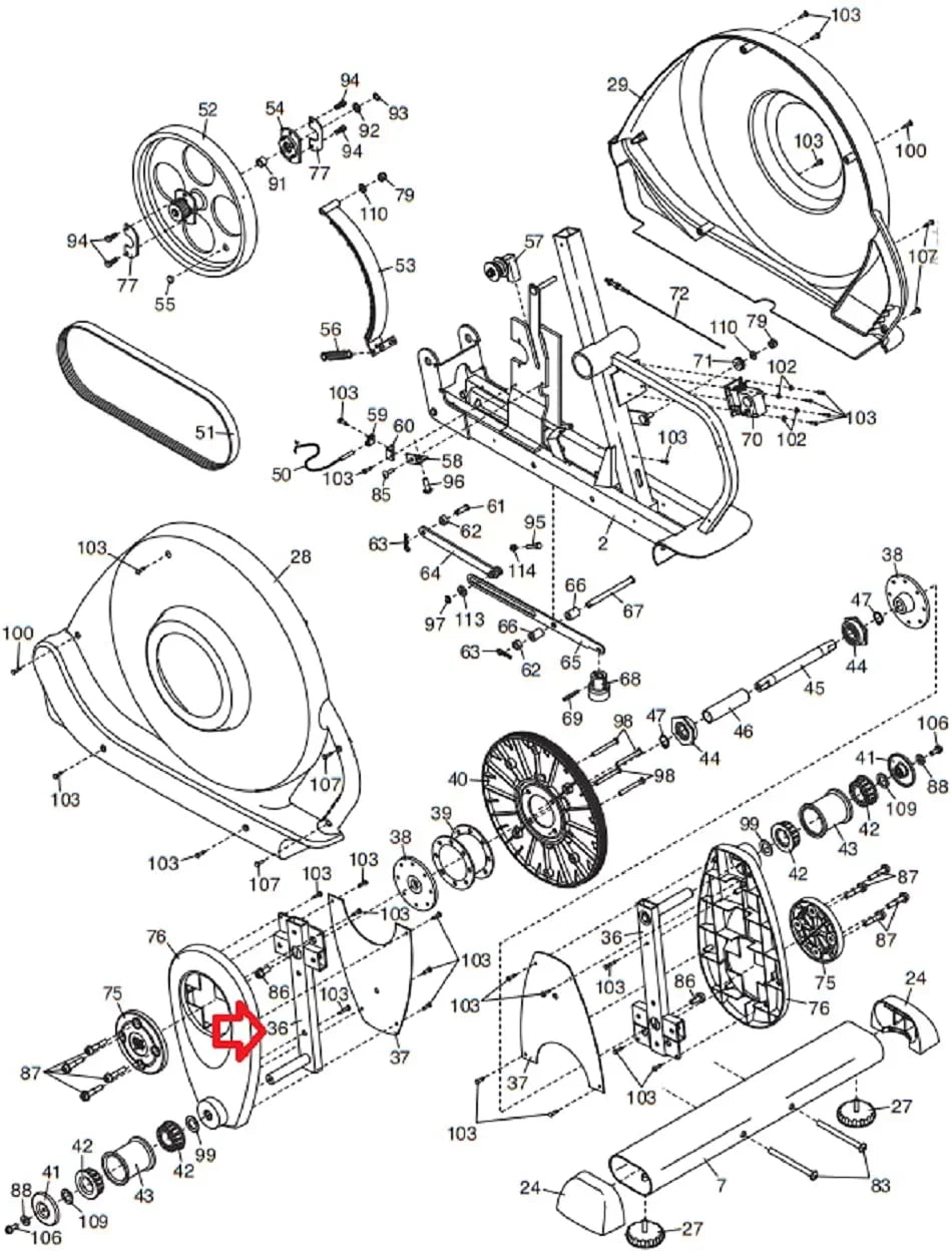 Pedal Crank Arm 227916 Works W FreeMotion Image Elliptical. Icon Health & Fitness, Inc