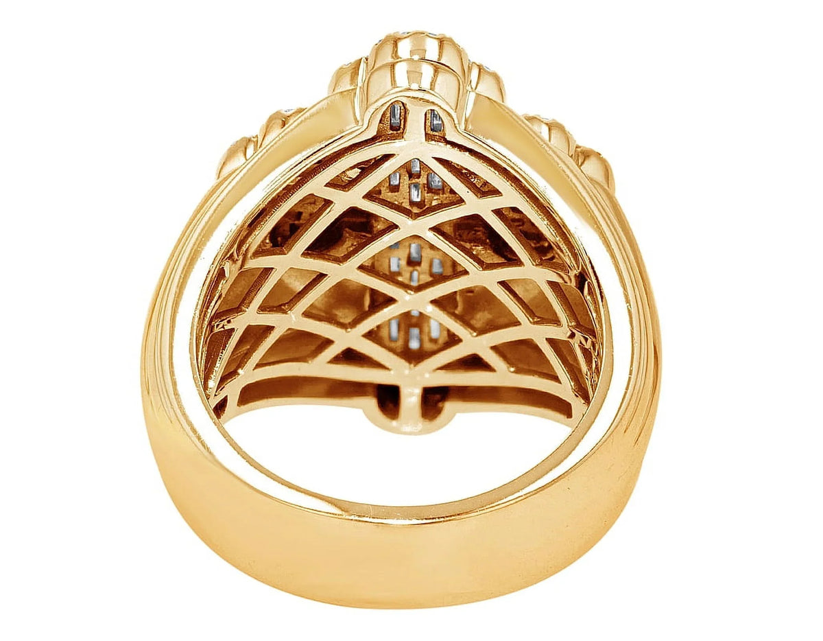 Baguette Cross 1.05 CT Diamond Pinky Ring Gold       25MM      S10