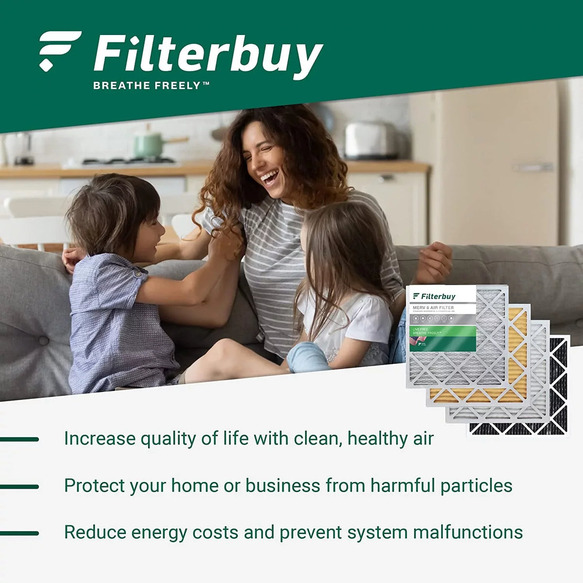 Filterbuy 16x20x4 MERV 11 Pleated HVAC AC Furnace Air Filters (12-Pack)