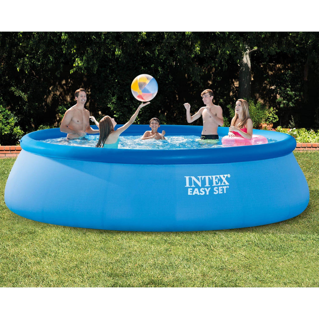 Intex 15' x 42" Easy Set Portable Inflatable Swimming Pool and Maintenance Kit