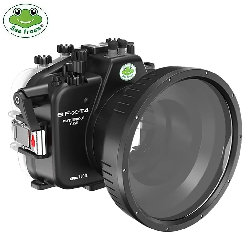 Seafrogs [40M/130FT] Underwater Camera Housing Waterproof Scuba Case for Fujifilm X-T4 Fuji xt4 w/Short Flat Port