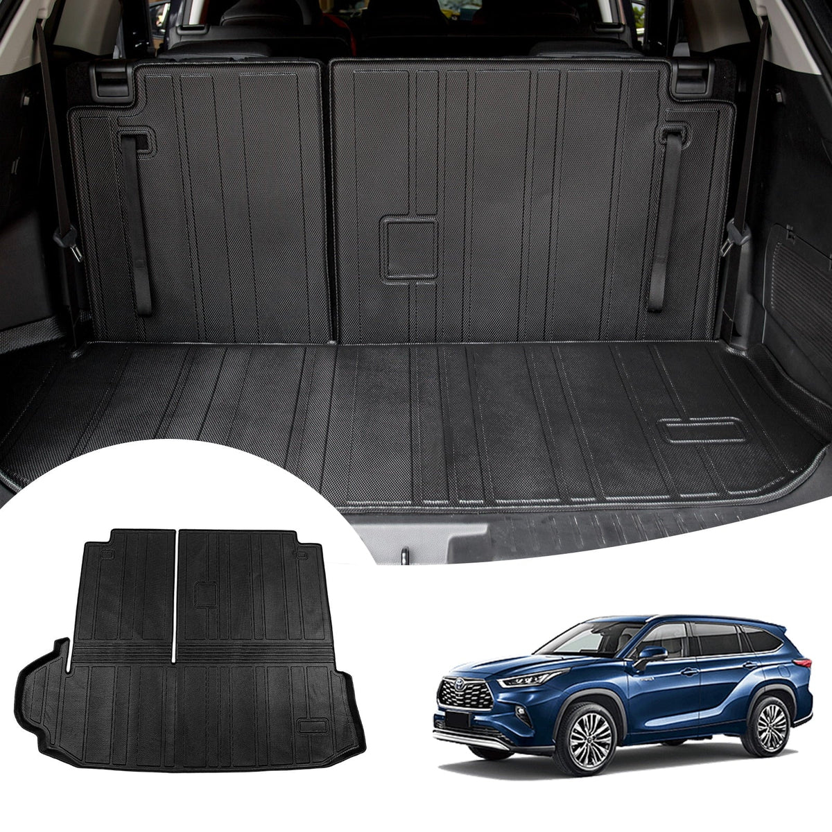 Fit 2020-2024  Highlander Trunk Mat with Backrest Mats Car Cargo Liner Highlander Accessories