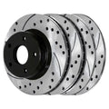 AutoShack Front and Rear Drilled Slotted Brake Rotors Black Set of 4 Replacement for Chrysler 200 Sebring 2007-2017 Jeep Patriot Compass 2007-2012 Dodge Caliber 2008-2014 Avenger V6 FWD PR63040PR63038